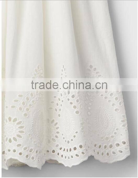 Eyelet Border Dress Pretty Floral Print Baby Kid Dress Gril Dresses HSD5152