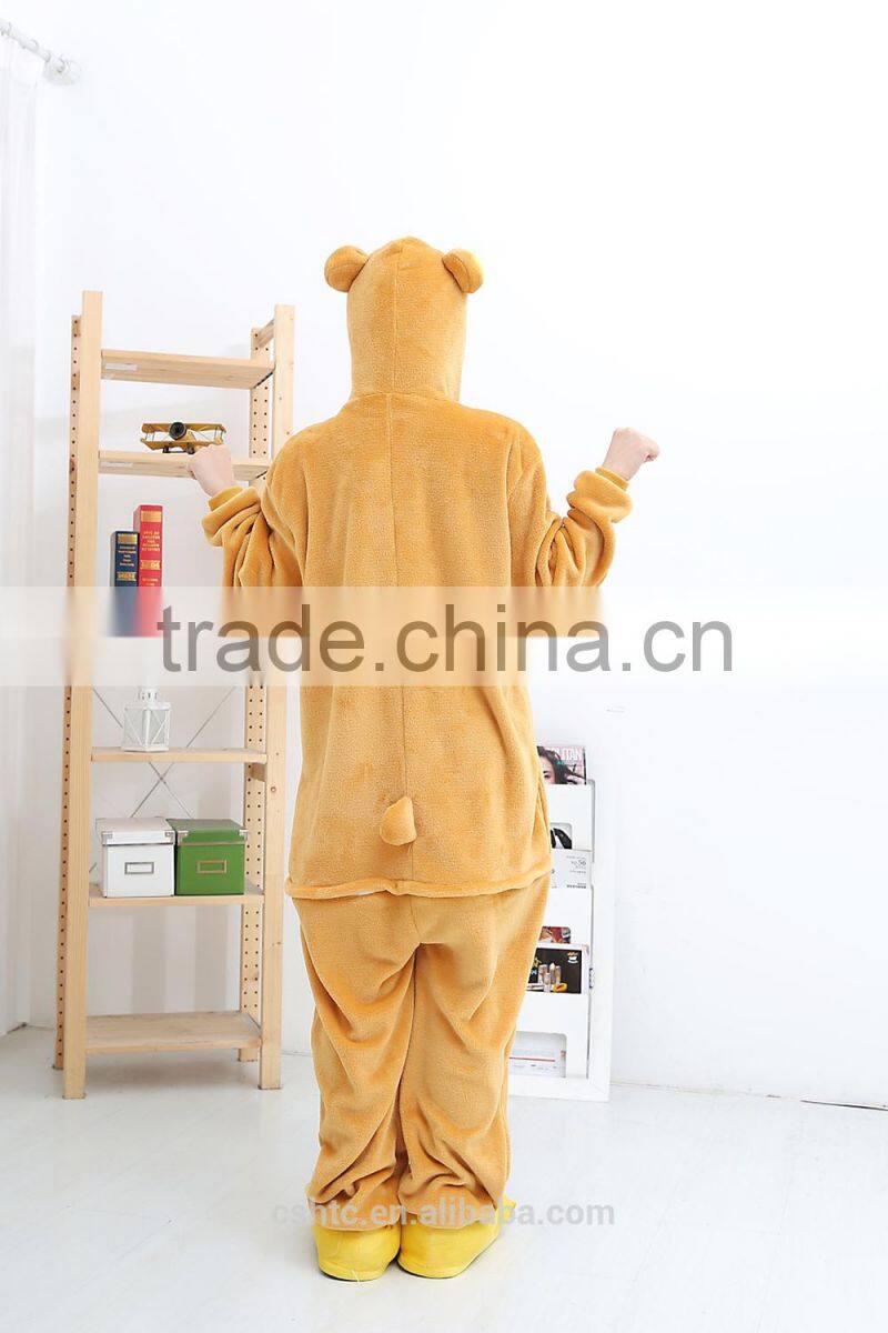 flannel cartoon adult animal jumpsuit animal pajamas jumpsuit bear wennie design