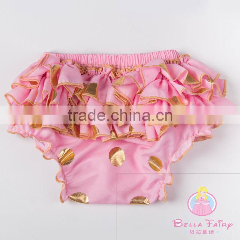 Little Girls Modeling Baby Gold Bloomers Kids Underwear Baby Bloomers Wholesale