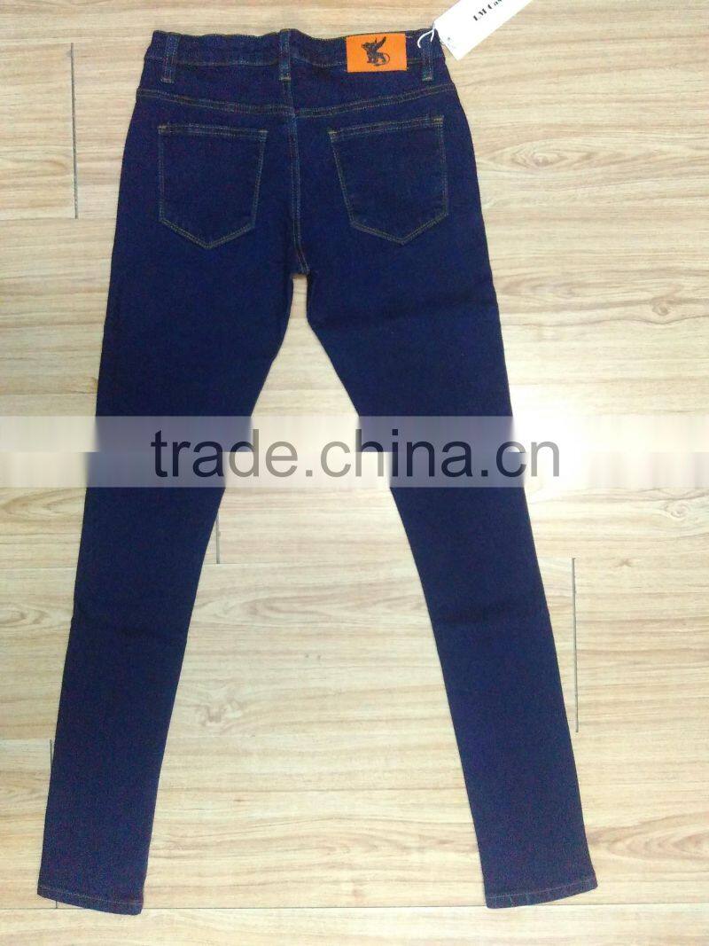 GZY Guangzhou stock lots classical slim fit ladies jeans top design