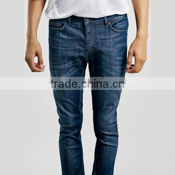 blue washed plain slim fit skinny jeans men factory manufacturers