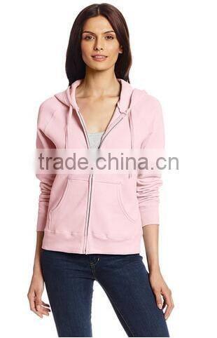 new design women's Ribbed-knit cuffs and hem Fleece sweatshirts zipper with hood