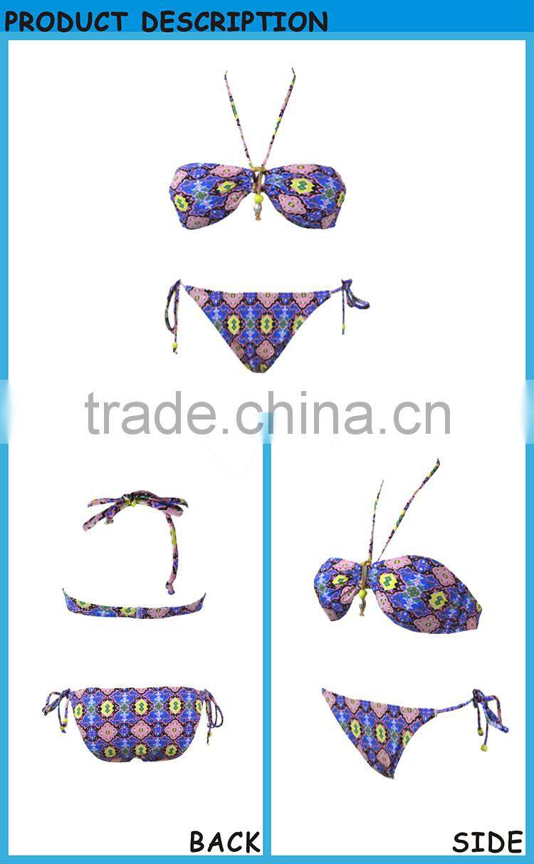 Print Two pcs Ladies Swimsuit Sexy Bikini