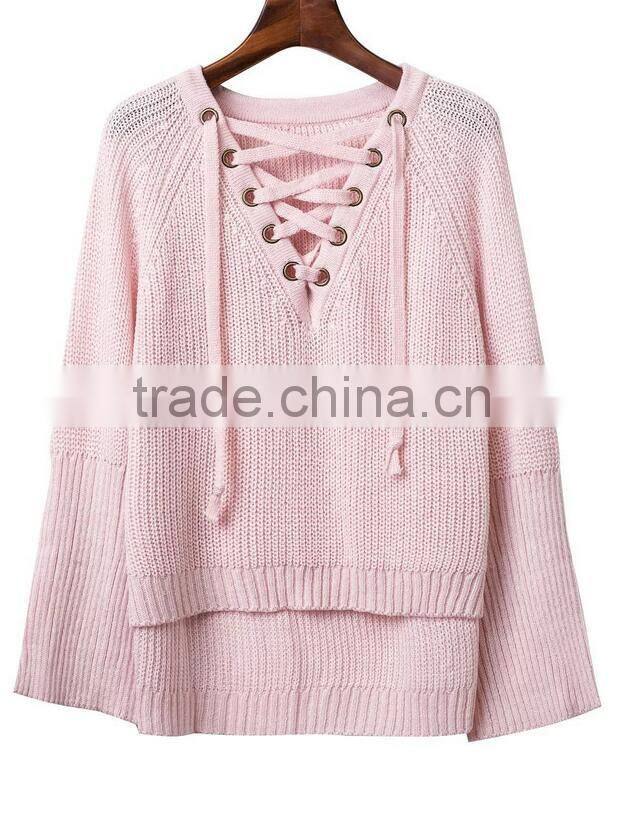EY0851S New Style 2016 Women Fashion V-Neck Knitted Pullover Sweater