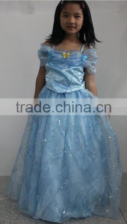 Kids Girls Dresses Elsa dress costume Princess Anna party dresses 2-8Y