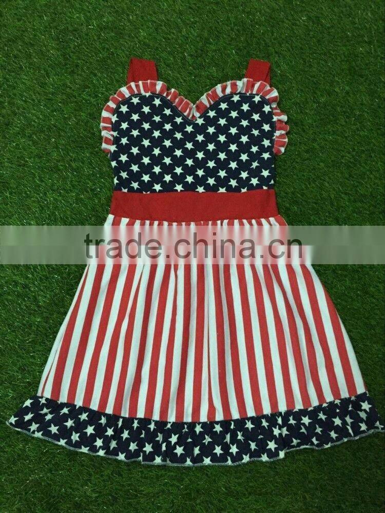 Baby Girls 4th Of July Ruffle Summer Outfits black red polka dot 4Th July Clothes Summer Vacation Outfit