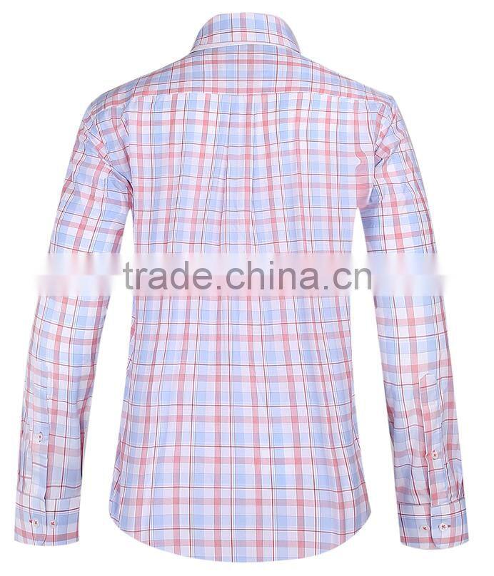2017 new design plaid men's long sleeve casual shirt wholesale