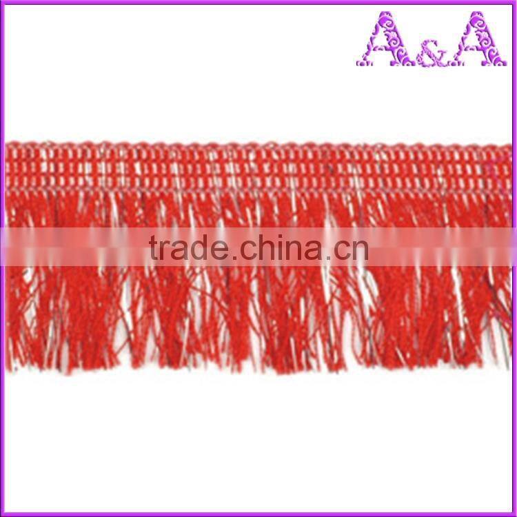 new style 4.2cm width dark pink cotton accessories curtain fringe for decoration