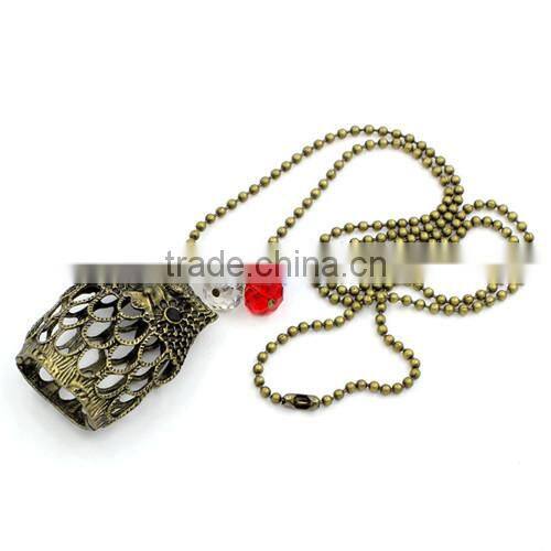 Pendant /Necklaces Owl Halloween Ornaments Antique Bronze Hollow 80cm