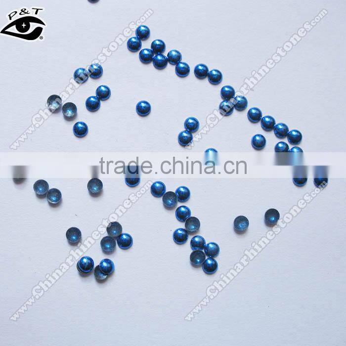 Iron on Metal studs 3mm blue color for garment decoration