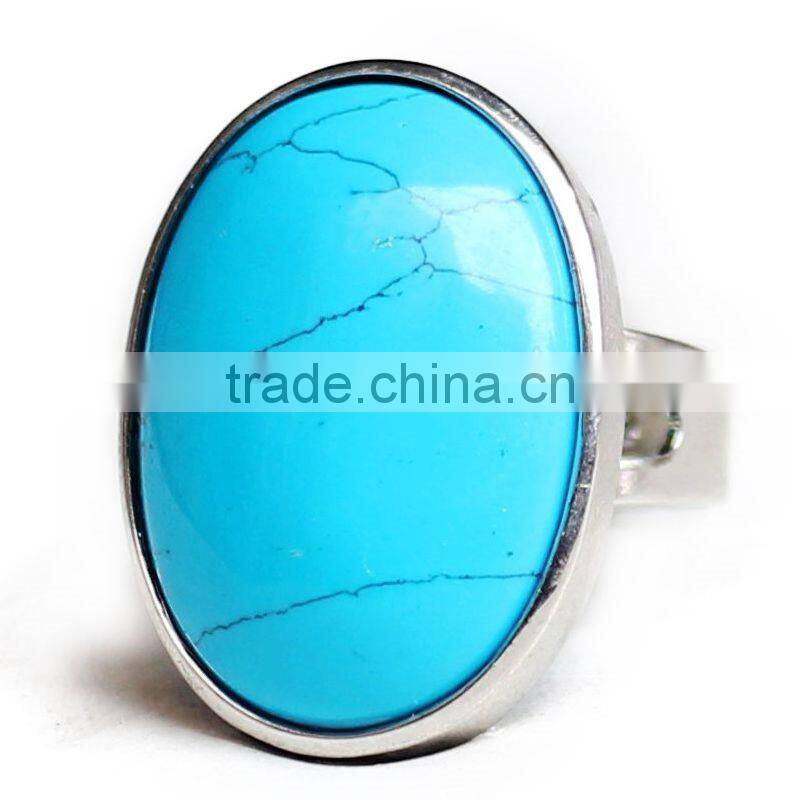 Crystal Natural Stone Tiger Eye Egg Oval Pendant Ring