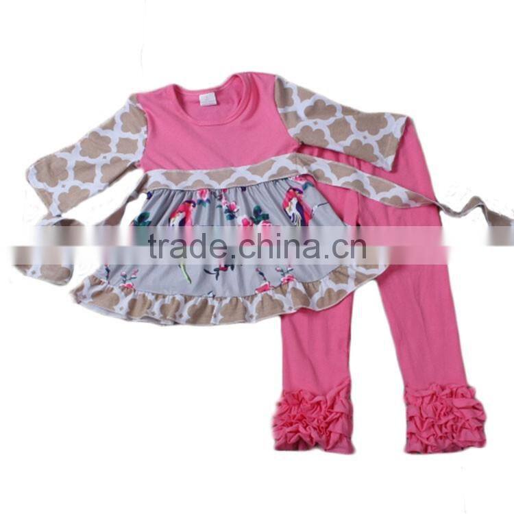 2016 yawoo kids halloween costumes bulk wholesale thurkey peocock applique brown shirt baby girls outfits clothing sets