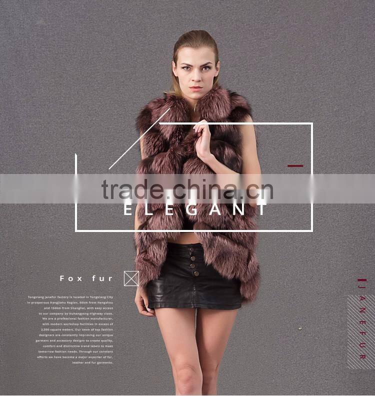 High quality lady fur coat genuine fur real girl fur vest