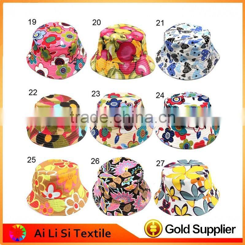 Flower Custom Printed Bucket Hats Custom Plain Bucket Hat Wholesale Digital Printing Custom Sublimation Bucket Hat