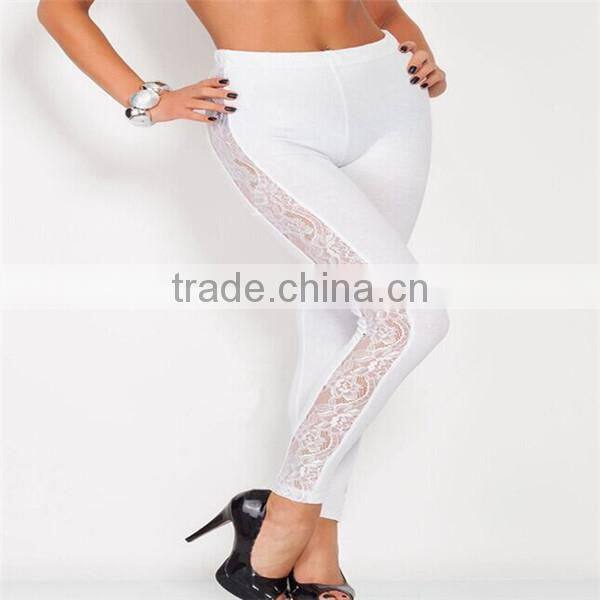 Women Lace Sexy Leggings Skinny Stretch Summer Trousers Casual Pencil Long Pants