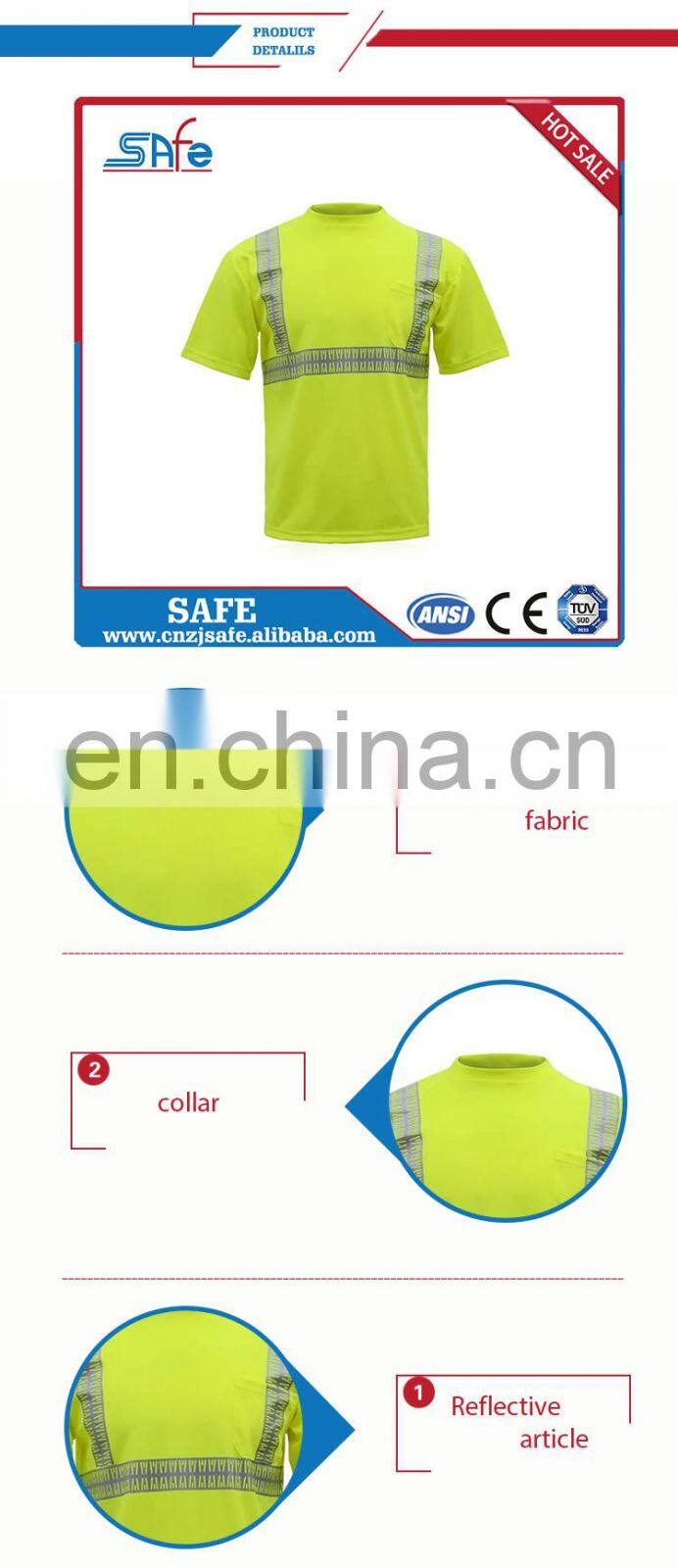 Men's Design high visibility lime green safety shirts