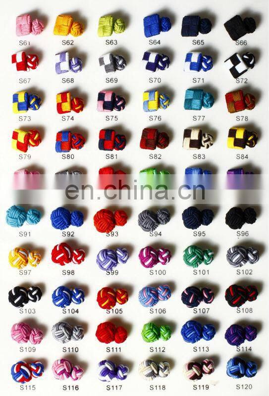 China Supplier knitting fabric cufflinks Square Silk knot Cuff link Elastic Rope Cuff