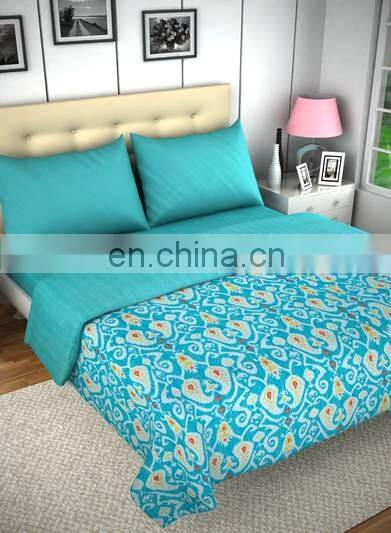Ikat Bedcover Kantha Bedding Throw Ikat Kantha Quilt