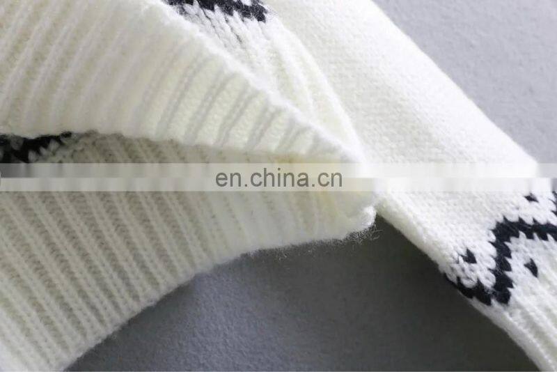 Custom Latest Fashion Design Sweaters Stock Computer Knitted Cashmere Women Loose Sweater