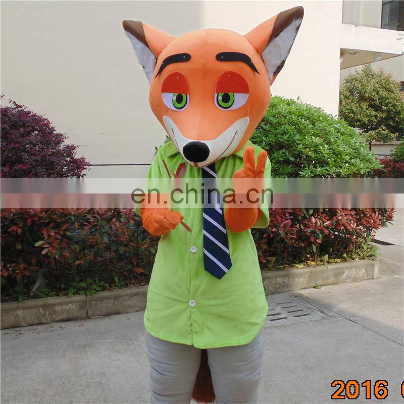 Supply OEM service type fox mascot of animal mascot costume for adult man