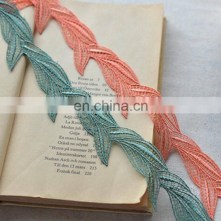 2018 new design colorful embroidery mesh lace tirmming