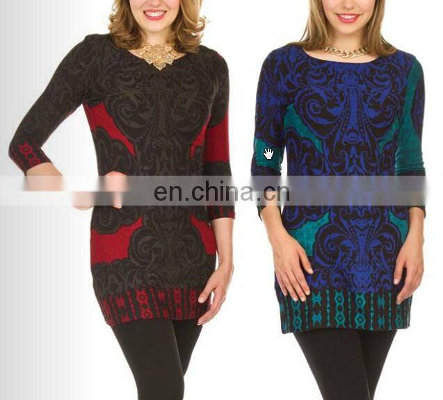 Asymmetrical Hem Royal Blue Wholesale Knitwear Tunic