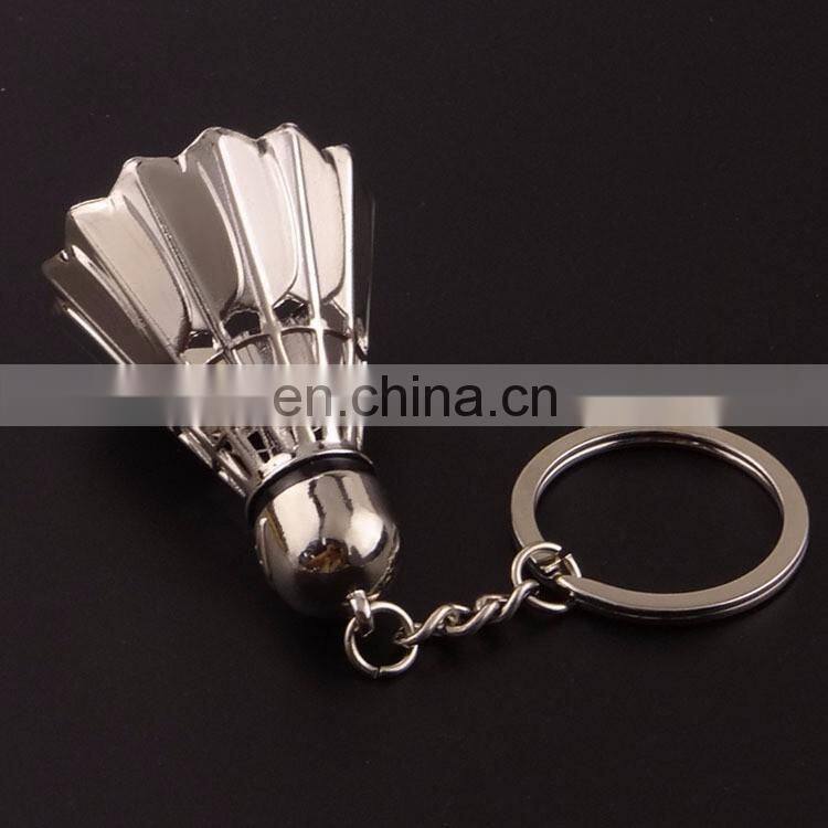 New Arrival zinc alloy 3D badminton sport keychain For Creative gifts