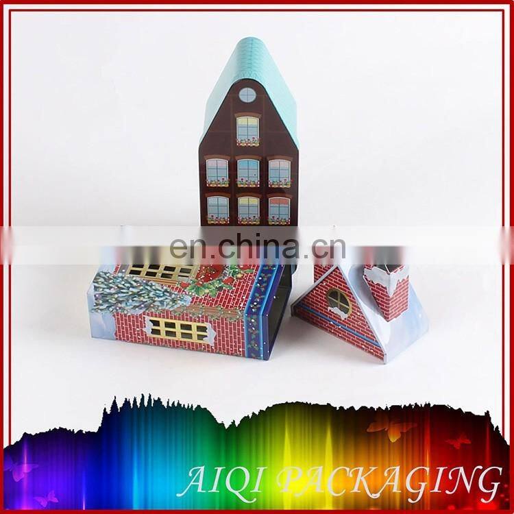 house shape christmas gift tin box/tin can/metal box