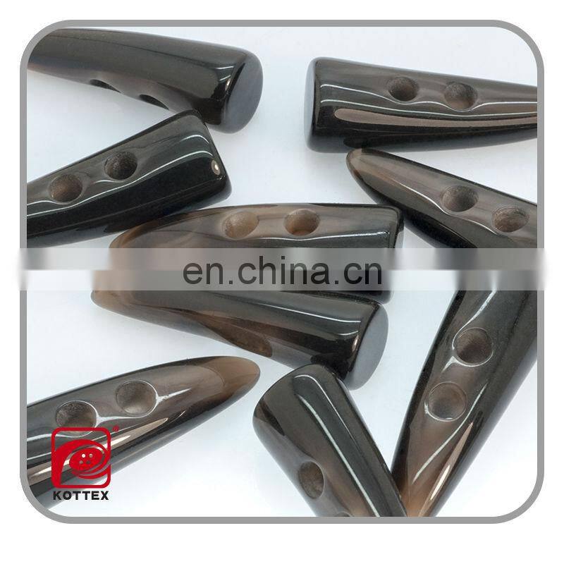 2-hole resin/poly imitation horn toggle buttons for coat,coat toggle button
