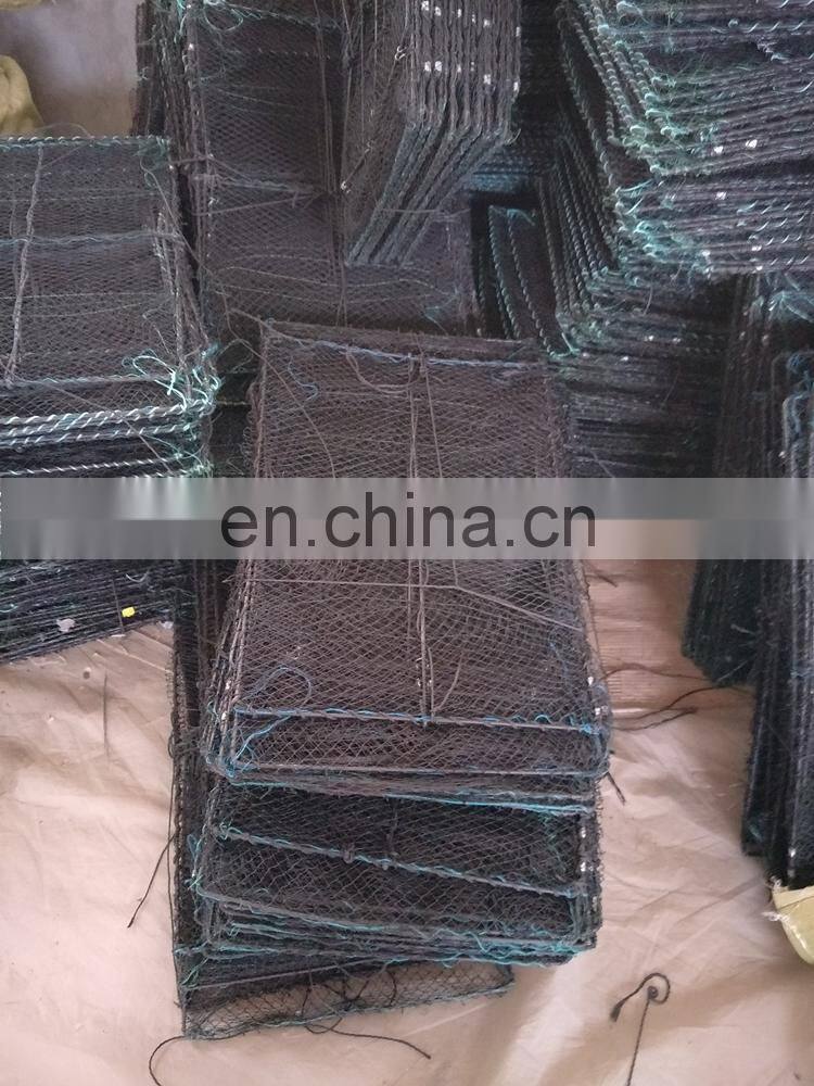 Black Square Crayfish Trap Spring Cage Fish Foldable Trap