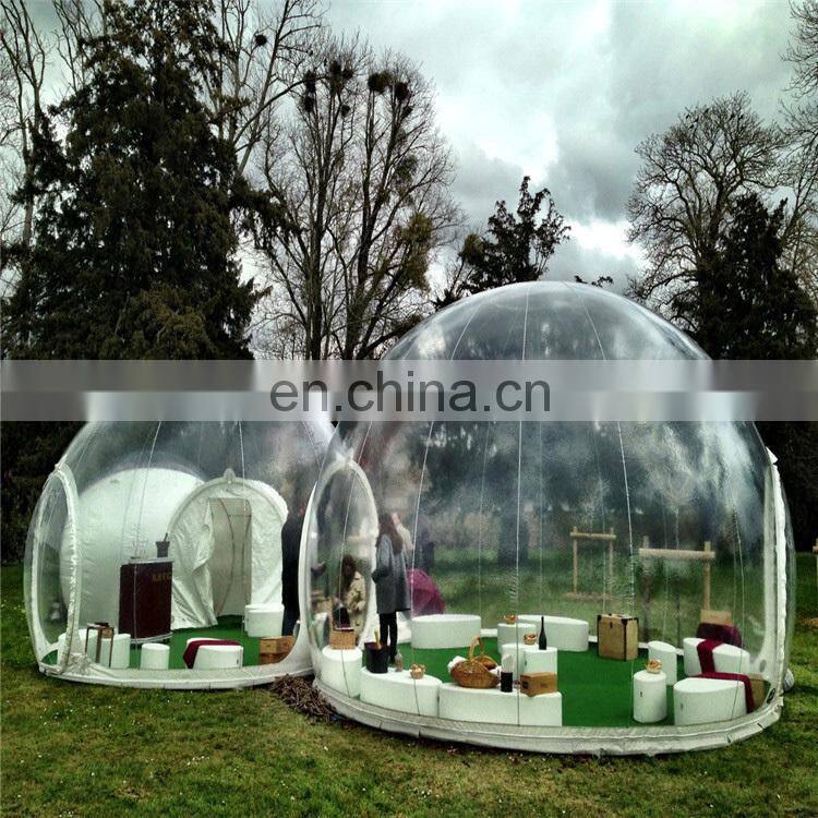 Outdoor Advertising Inflatables transparent inflatable camping bubble tent with  tunnel