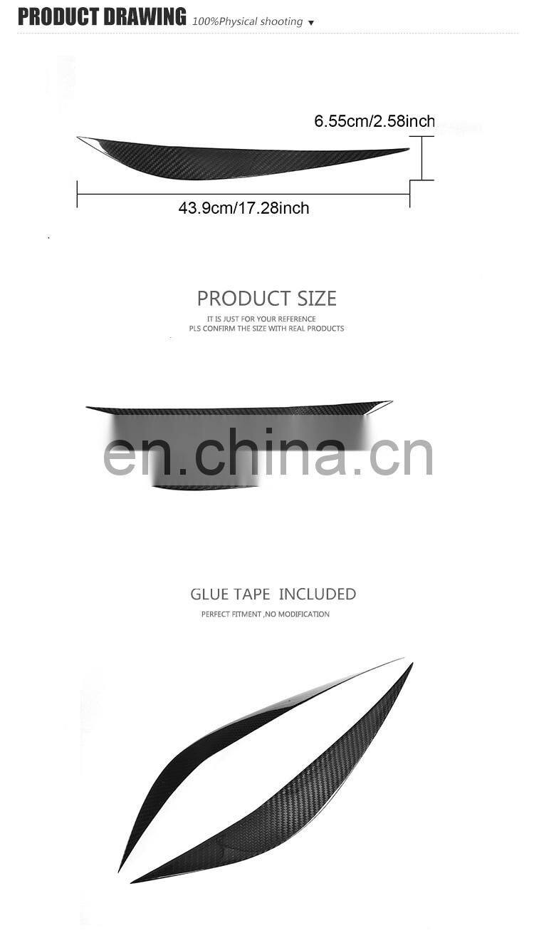 Dry Carbon Fiber M4 Headlight Eyelids for BMW F32 F33 F36 F82 F83 M4 F80 M3 14-19