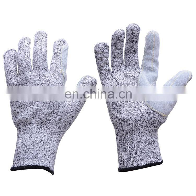 Durable Cow Leather Reinforced Cut Resistant Safety Gloves, Cut Protection Gloves