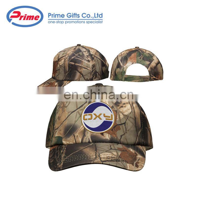 Camouflage Cotton Twill Custom Camo Baseball Cap Closed Back