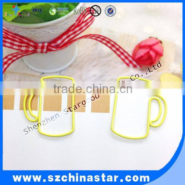 Metal material assorted panton color cup shape paper clip