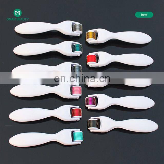 High quality 5 in 1 0.25mm 0.3mm 0.5mm 0.75mm facial roller hair regrowth skin beauty stainless steel  derma roller