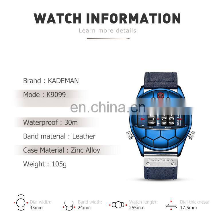 Kademan 9099 New Dual Display Wristwatch Waterproof Time Chrono Functional Watches Men Classic