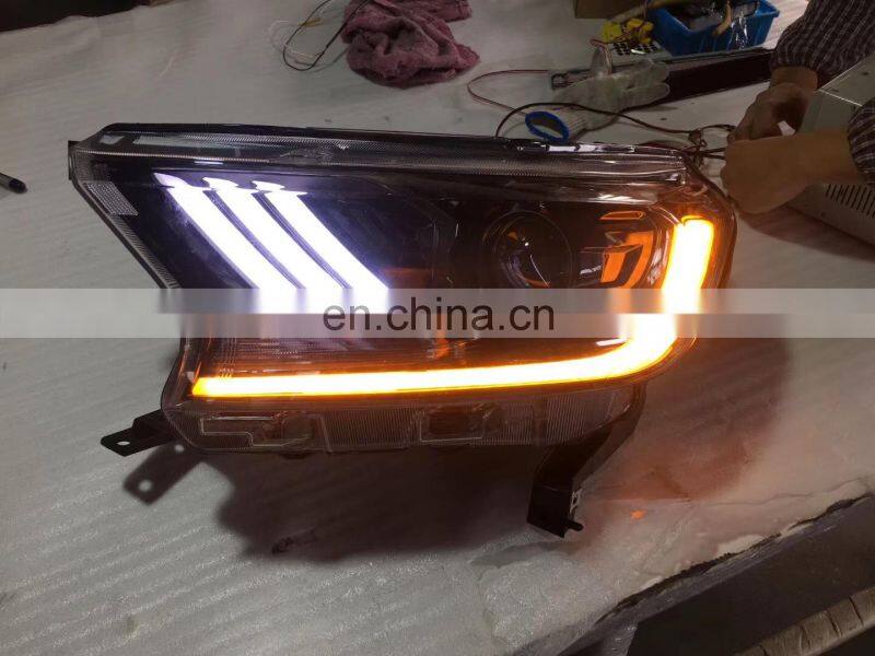 High quality factory price mustang style LED headlights front lamp head lamp for Ranger T7 T8
