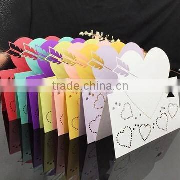 New Arrival Unique Laser Cutting Pink Color Table Name Card for Wedding