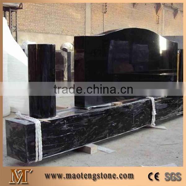 White Marble Headstone with Vases, White Marble Monument & Tombstone