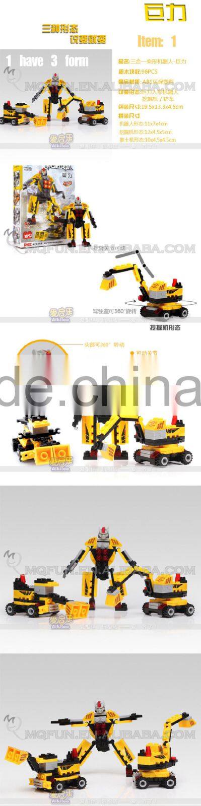 Mini Qute 4 in 1 super hero plastic robot changing model car building blocks brick model educational toy NO.MQ 039