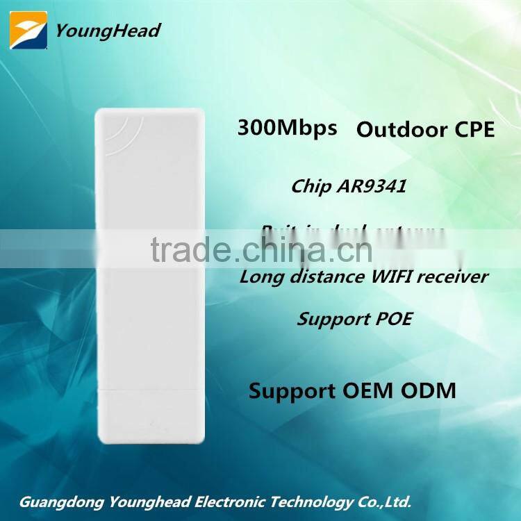 2.4ghz high power outdoor 2-3km wireless wifi bridge cpe receiver with directional antenna