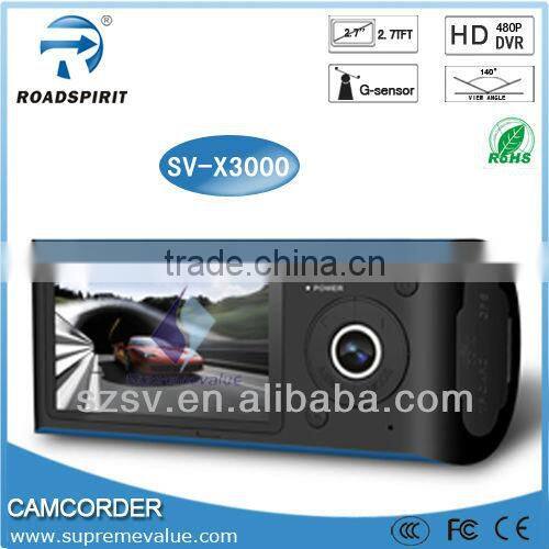 Dual car dvr camera Sd Card up to 32GB