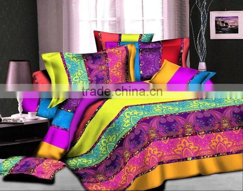 High Quality 3D Colorful Disperse Printing Bedding Set
