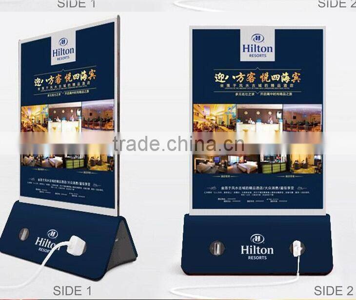 Menu holder with power bank on its base for restaurants/coffee shops/bars