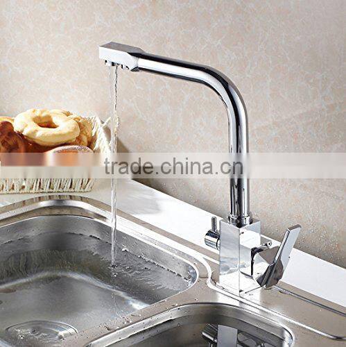 Square Kitchen 3 Way Stainless Steel Water Purifier Faucet