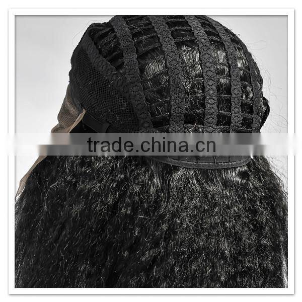 Hot afro kinky straight human hair lace front full lace silk top wig