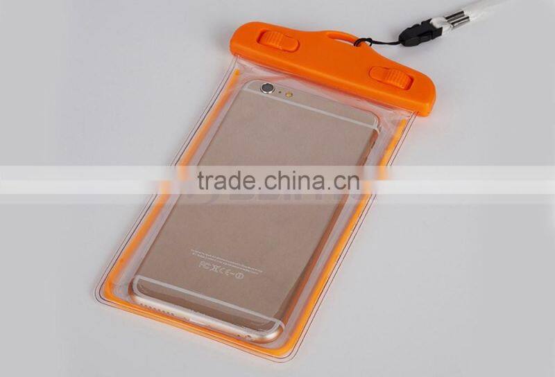 Lanyard and Luminous 4.5-6'' PVC Waterproof Bag Underwater Pouch Dirt Proof Durable Case Cover For iphone 6 plus For Samsung