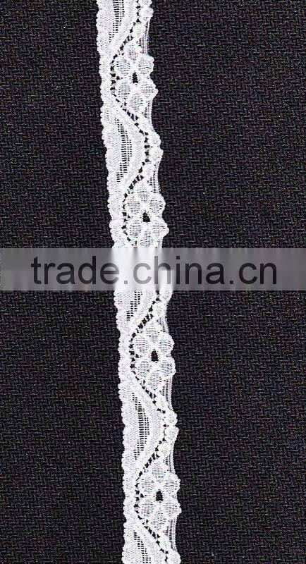 Top quality beautiful stretch lace stocks in white color