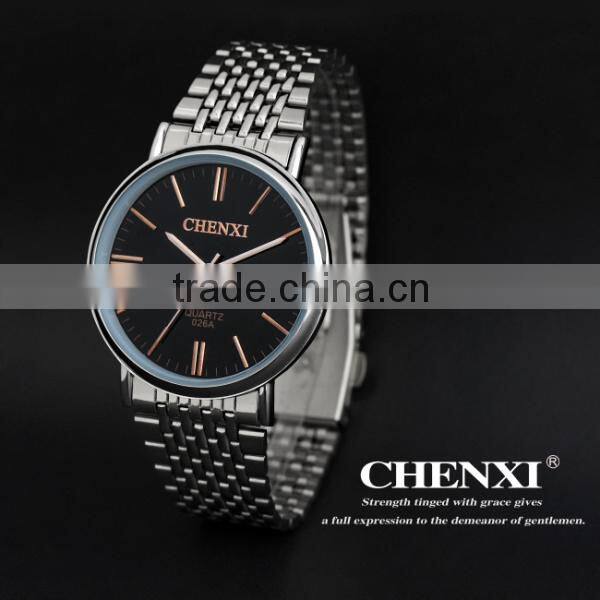 China Chenxi Branded Fashion Quartz Stainless Steel Couple Watch